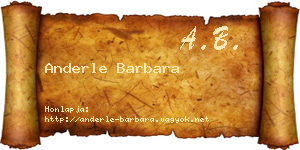 Anderle Barbara névjegykártya